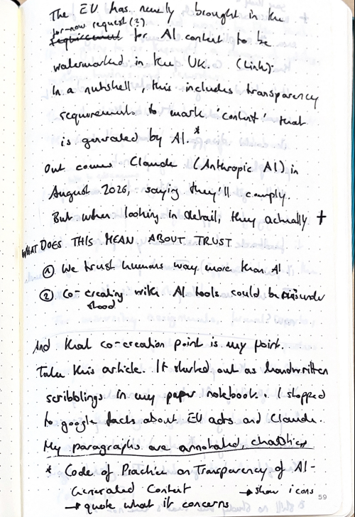 A snapshot of my handwritten original notes