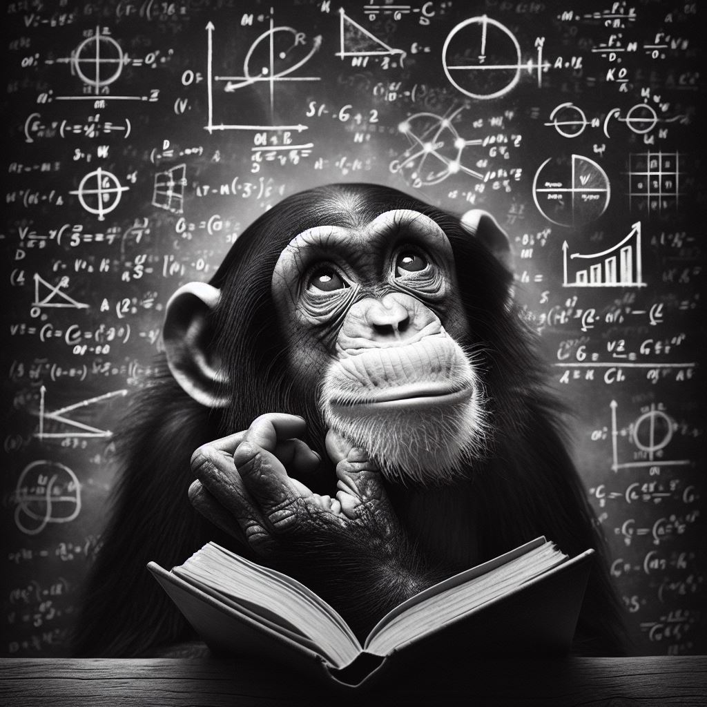 A chimpanzee critically thinking