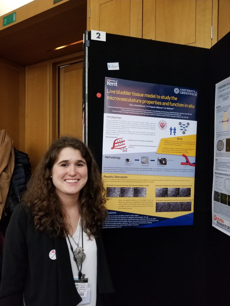 Mafalda Aresta-Branco with her research poster at STEM for Britain