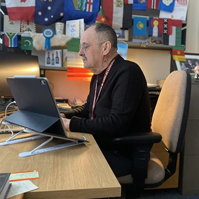 Prof Robert Green in his office