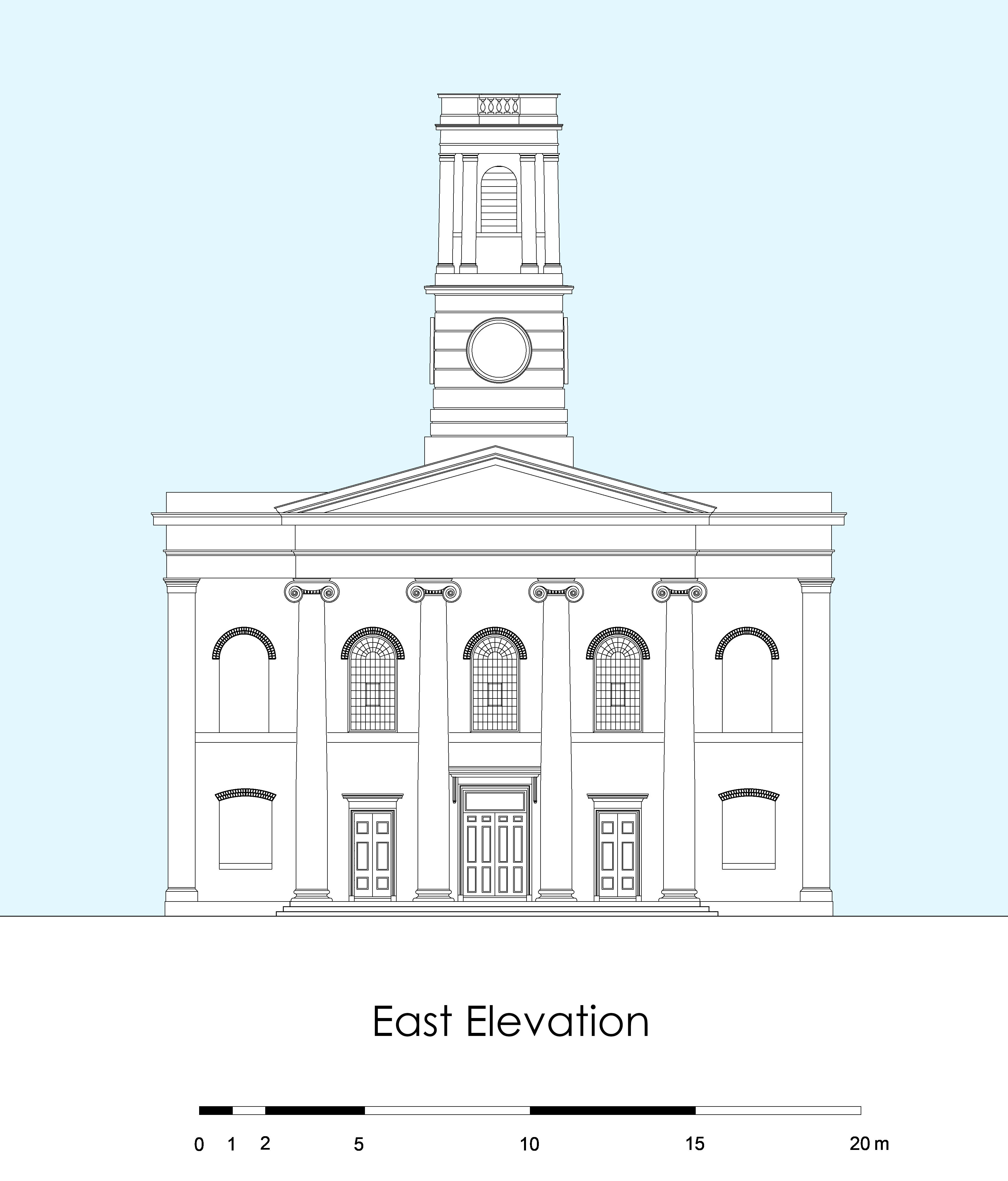 Reconstructed Elevation of the Church.