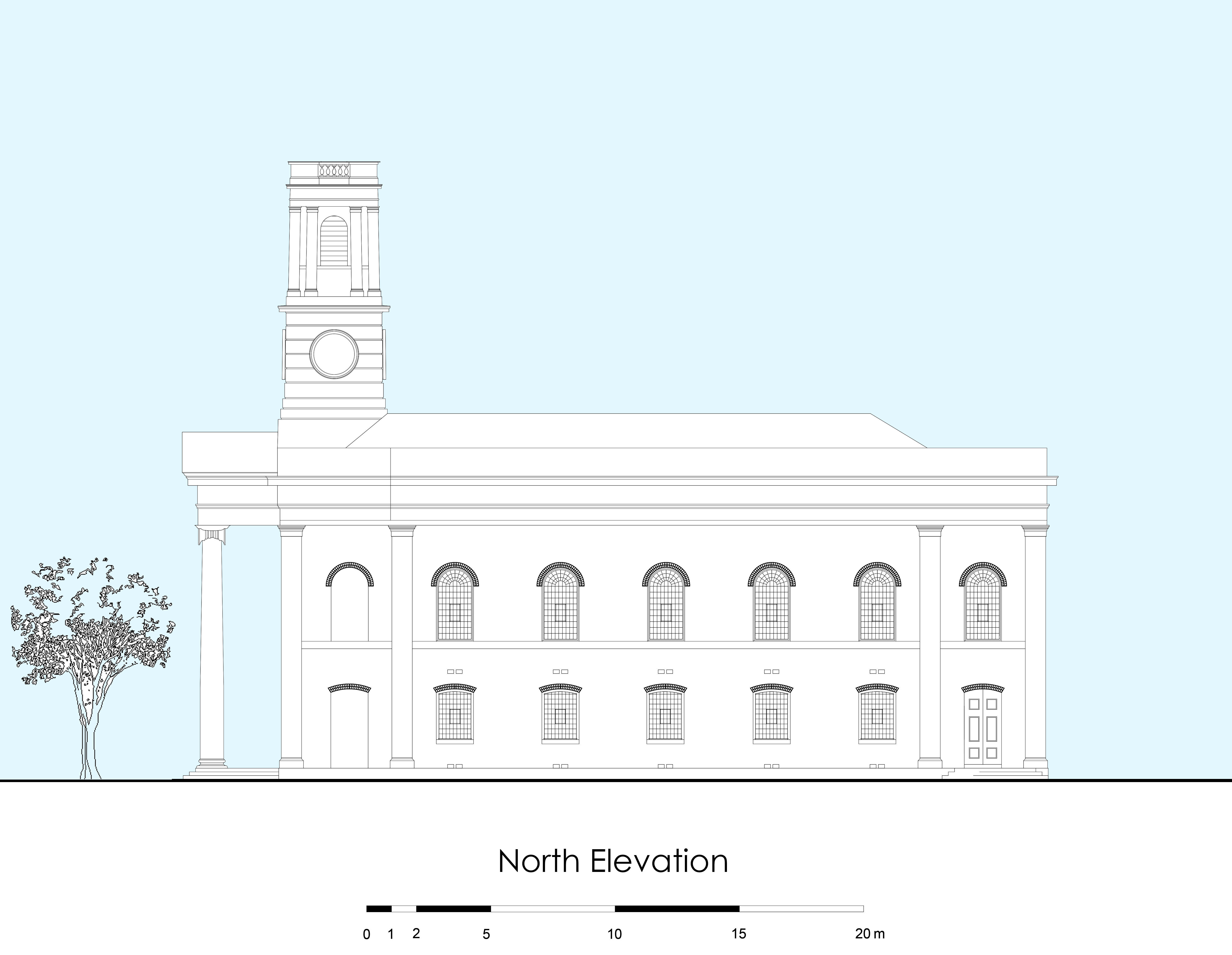 Reconstructed side elevation
