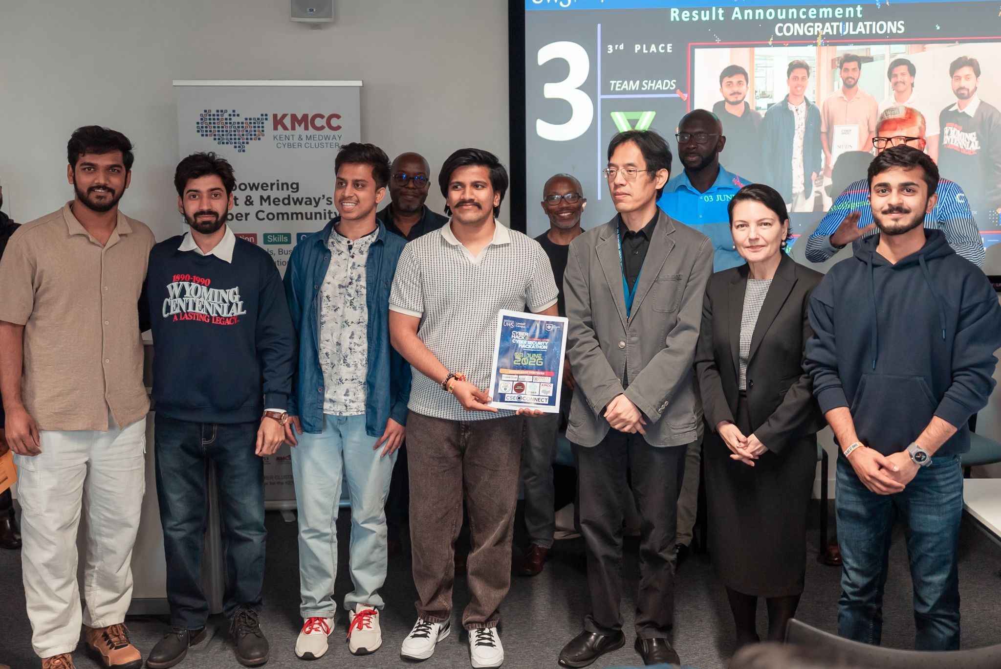 CyberHack 2026 - Team SHADS receiving prize
