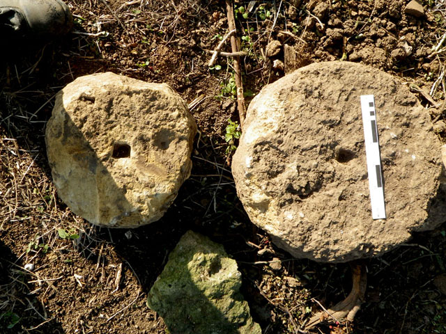 Worked stone we believe to be from Roman columns at the Binbrook site.