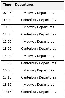 reduced timetable