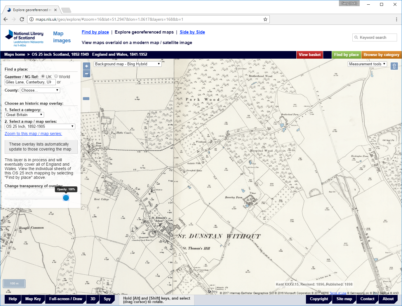 National Library of Scotland Georeferenced Map