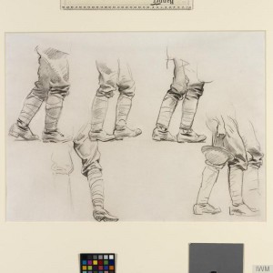 © IWM (Art.IWM ART 16162 7). John Singer Sargent, Study for 'Gassed' Five studies of legs