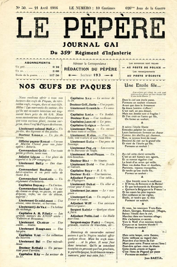 Le Pépère — Journal Gai du 359ème Régiment d'Infanterie, 21 April 1916 