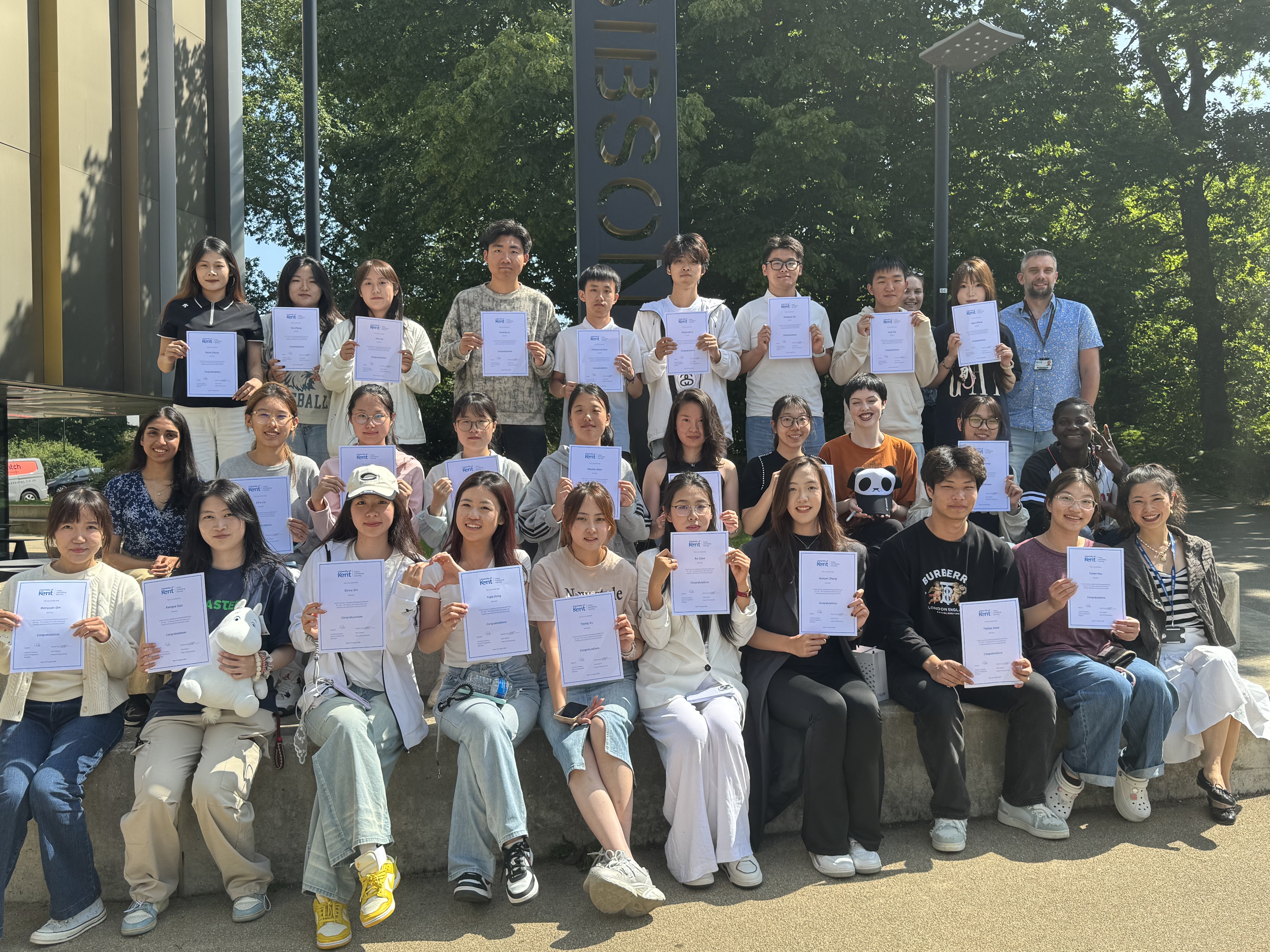 Students receiving their certificates