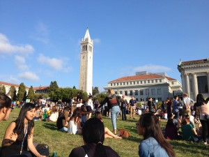 The Campanile (Sather Tower) on campus