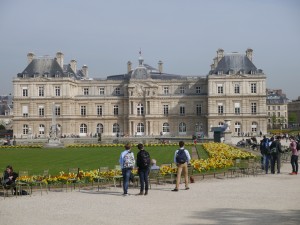 The famous Luxembourg Palace within the nearby Jardin du Luxembourg