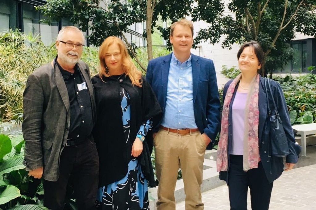 A group photograph of the main investigators on the 'Taming the European Leviathan' research project (Professor Volker Hess, Professor Judit Sándor, Professor Ulf Schmidt, Dr Anelia Kassabova)