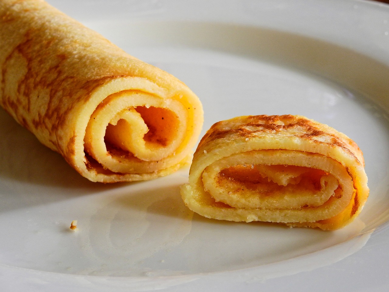 A rolled pancake