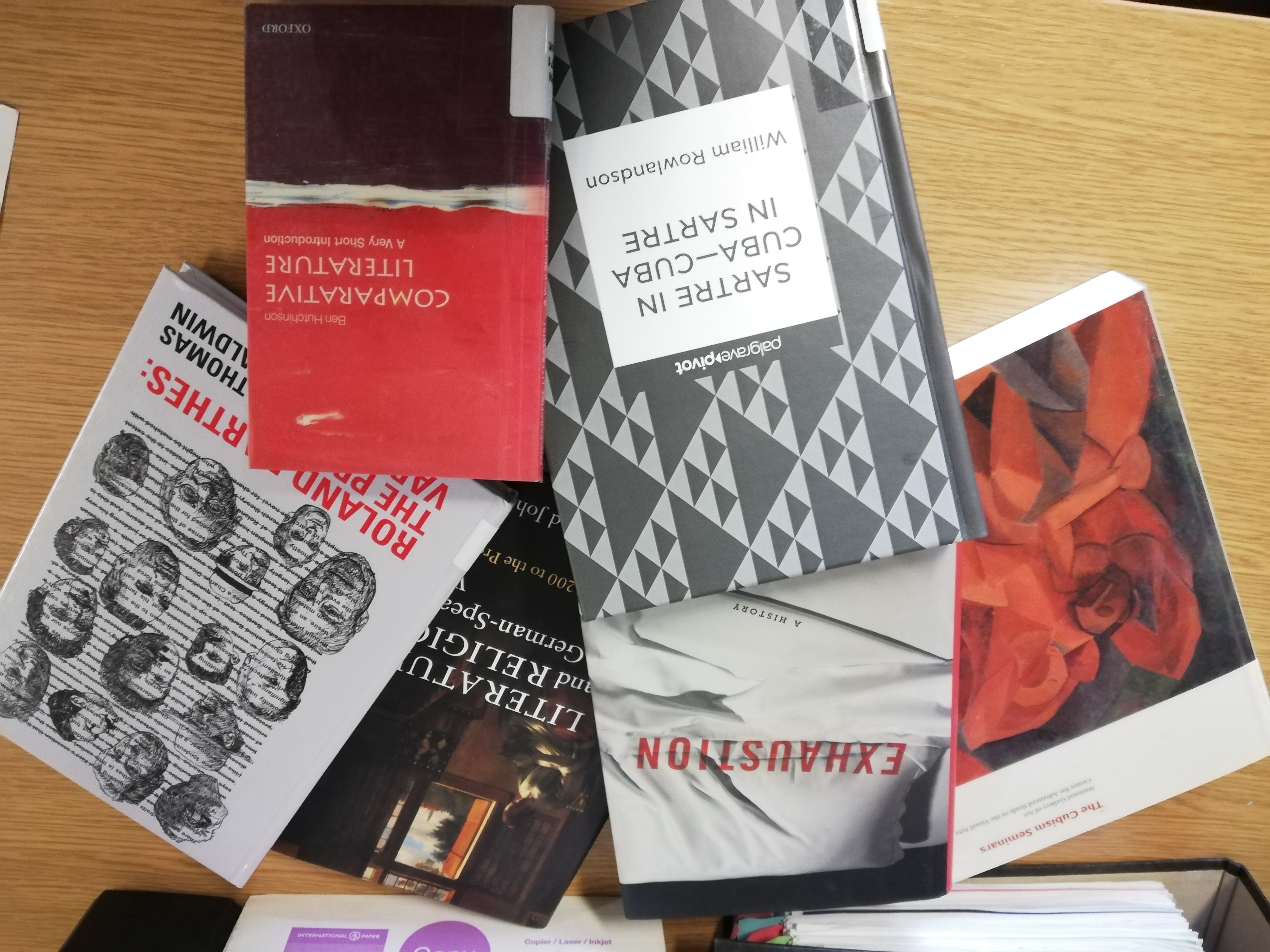 Photo showing selection of books to demonstrate visual appeal of book covers and range of titles