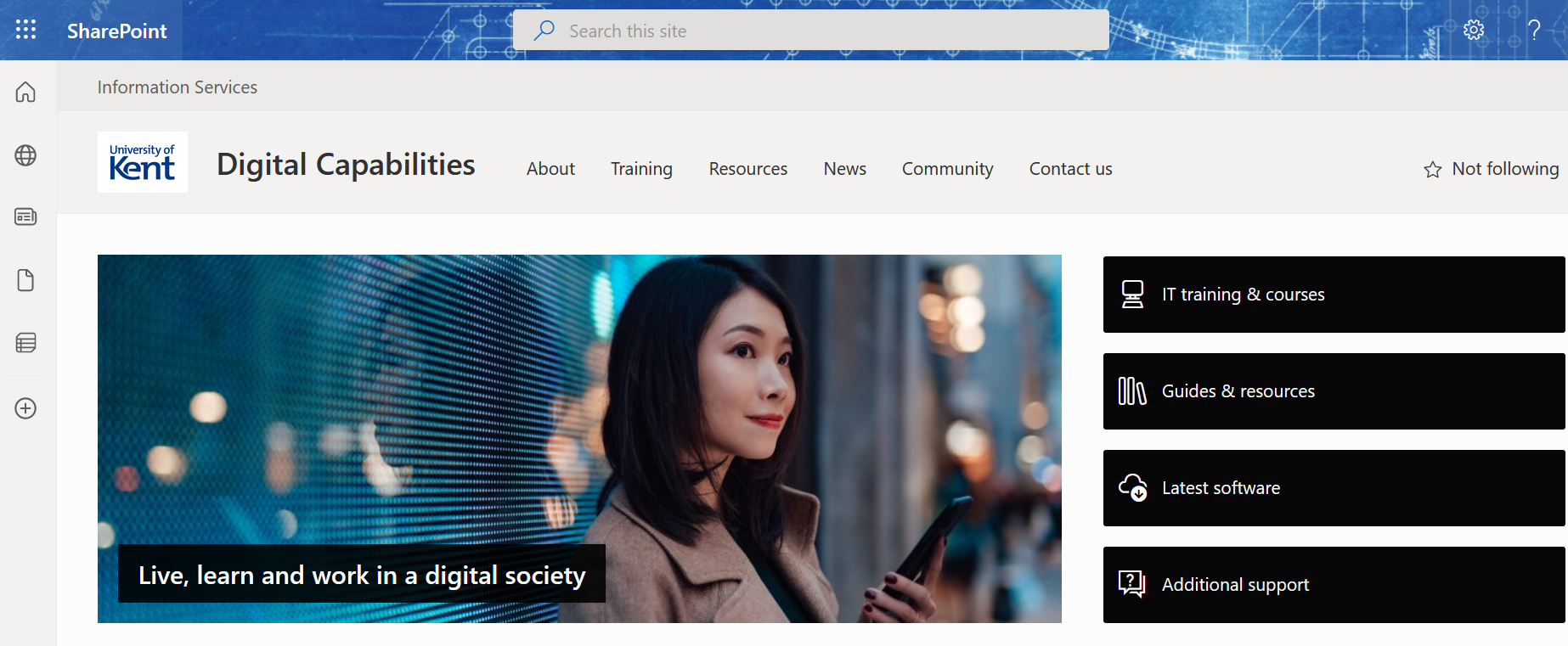 Screenshot of the Digital Capabilities SharePoint site