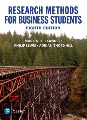 Cover image for Research Methods for business students, featuring a photograph of train track scaffolding with the title of the book above.