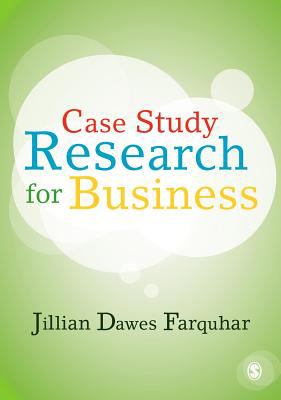 Front cover of the handbook Case study research for business in colourful text against a white and green background.