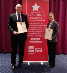 Dr Zita Stone and Steve Robinson win Kent Union Teaching Awards