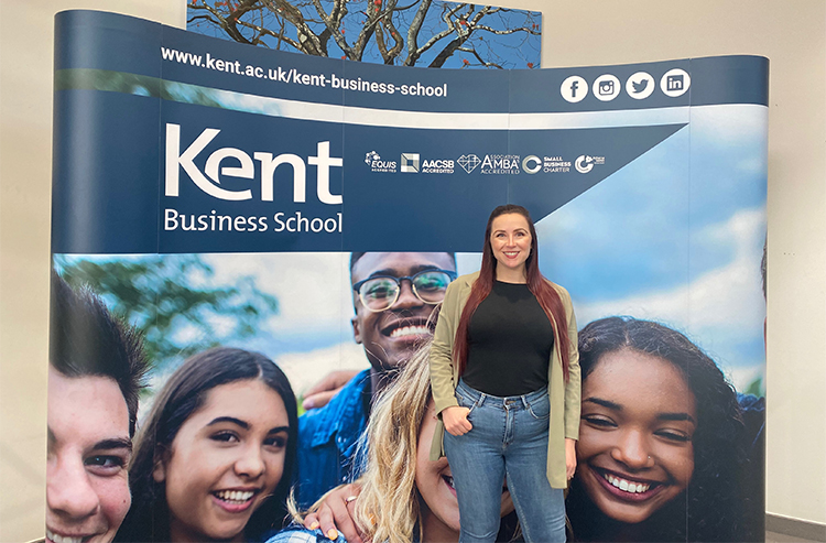 Steph appearing as a speaker at Kent Business School
