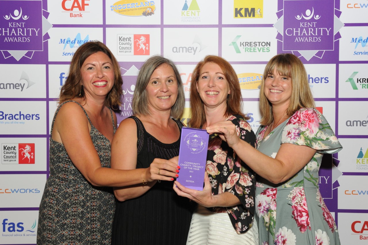 A picture of Carey with her team at the Kent Charity Awards 