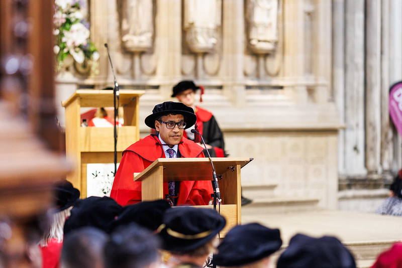 Kush Kanodia at Rochester Cathedral collecting honorary doctorate