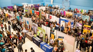 An image of a UCAS Fair being held at the University of Kent