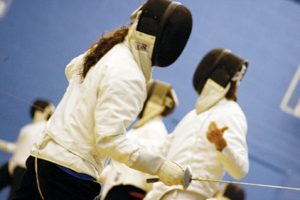 An image of students in the university of kent fencing society