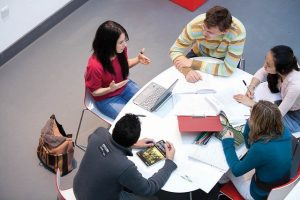 An image of a group of students studying