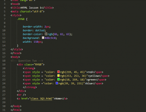 An image of some HTML code