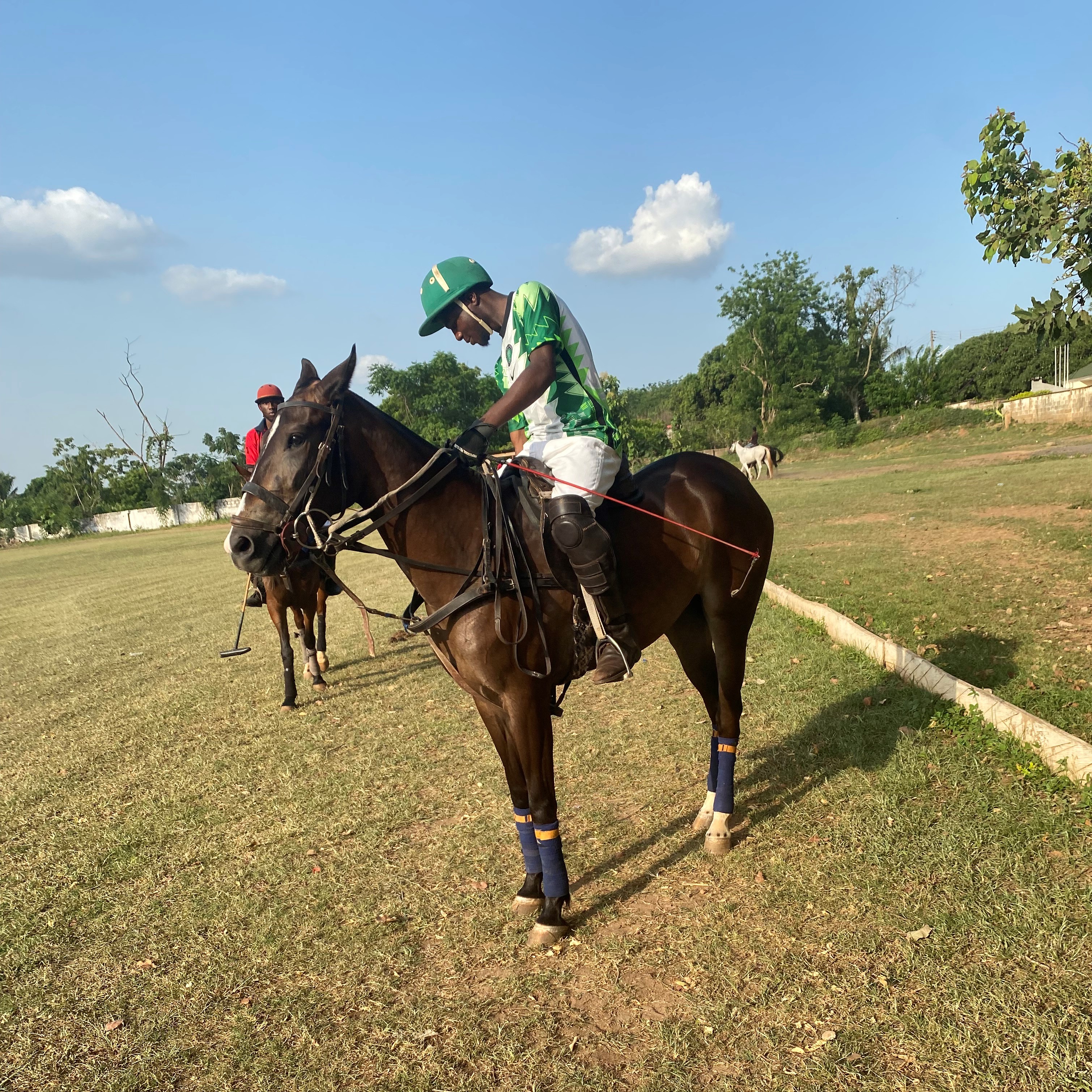 Baba Ige on his polo horse