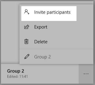 a screenshot highlighting the invite participants option for a whiteboard