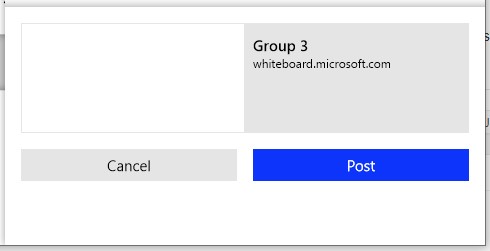 A screenshot showing the option to post a sharelink to a channel in teams