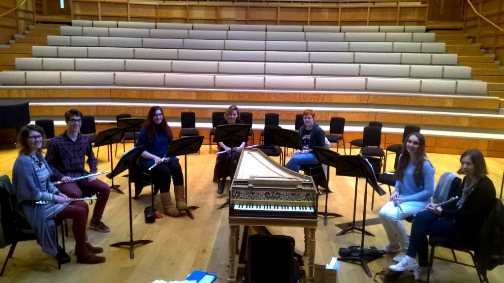 The Flute Choir in rehearsal