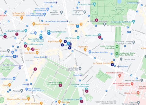Montparnasse Guide Map
