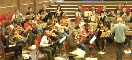 Orchestra in rehearsal