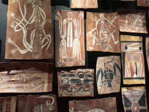 A selection of aboriginal art at the Musee de Quai Branly