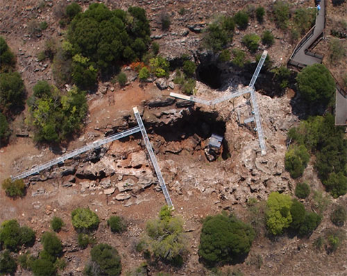 Aerial view of the Sterkfontein site