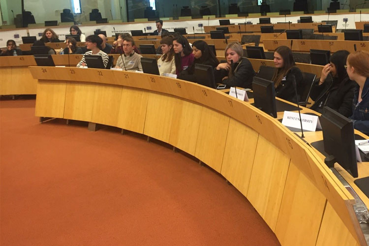 Students attending the 25th Commission for Territorial Cohesion Policy and EU Budget (COTER) meeting