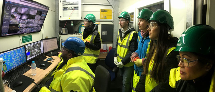 In the control room at the Viridor Rochester plastics recycling plant. All of the plastic waste produced at the University of Kent is sorted and processed at this facility.