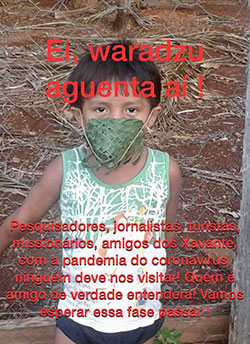 Xavante girl with woven mask