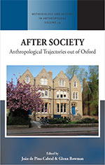 Front cover of the book After Society: Anthropological Trajectories out of Oxford featuring facade of an Oxford College