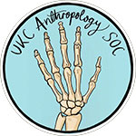 UKC Anthropology Society logo (a skeletal hand against a blue background)