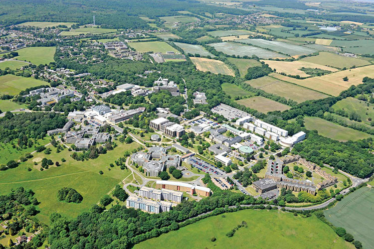 Aerial view of the Kent campus.