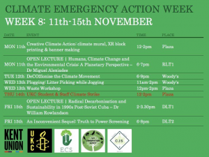 Climate Emergency Action Week schedule
