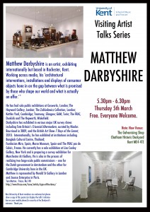 Matthew Darbyshire Visiting Artists Talk 5th March 5.30pm SMFA