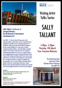 SALLY TALLANT Visiting Artists Talks Series SMFA Univ of Kent.