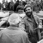Fidel Castro talking to Hewlett Johnson