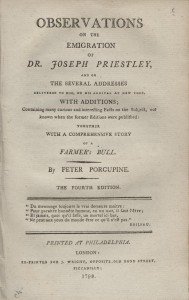 Titlepage from Observations on the Emigration of Dr. Priestley