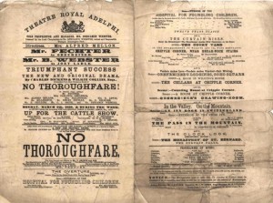 Playbill for 'No Thoroughfare', 1868