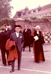 Shirley and Johnson on Speech day, 1962